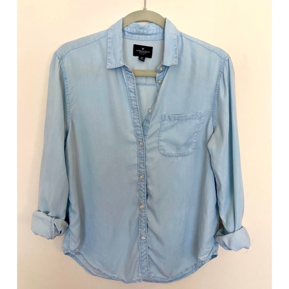 Light wash jean shirt